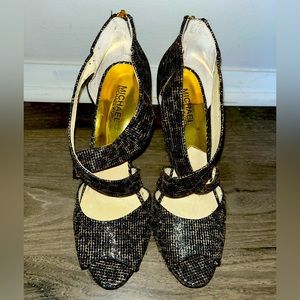 Metallic Leopard Print Michael Kors Heels